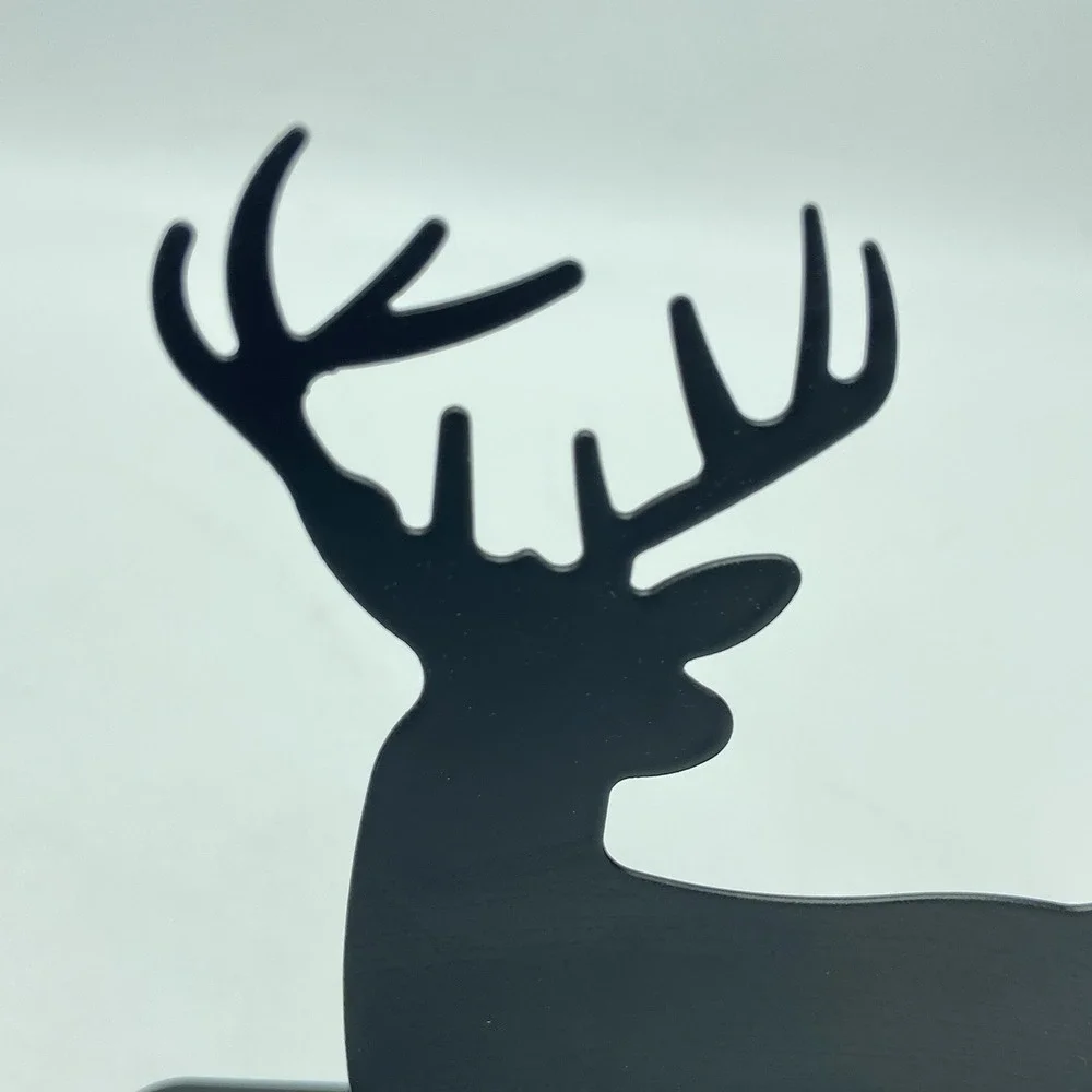 Decorative Buck And Doe Metal Bookends Black Cabincore Man Cave Deer‎